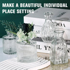 Glass Bud Vases Set of 4, 4 Sizes of Small Flower Vase for Party or Home Table Decorations