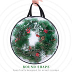 2-Pack Christmas Wreath Storage Container 24'', Clear Wreath Storage Bags with Dual Zippers for Xmas Seasonal Thanksgiving Holiday Artificial Wreath Storage