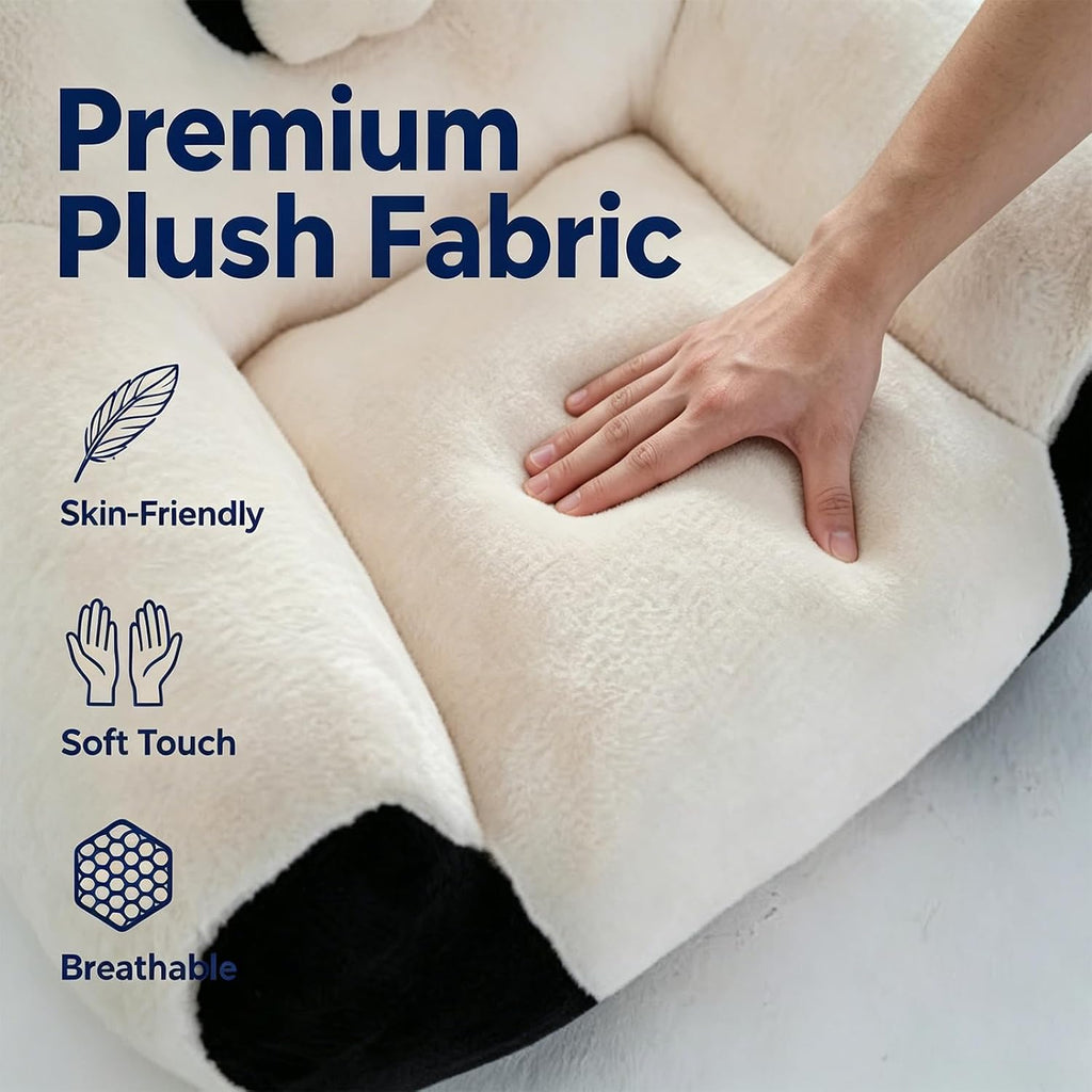 Giant Bean Bag Chair for Adults and Kids, Panda-Shaped beanbag Chair with Soft Plush Fabric, Oversized Boneless Reading, Lounge Chair for Bedroom, Living Room