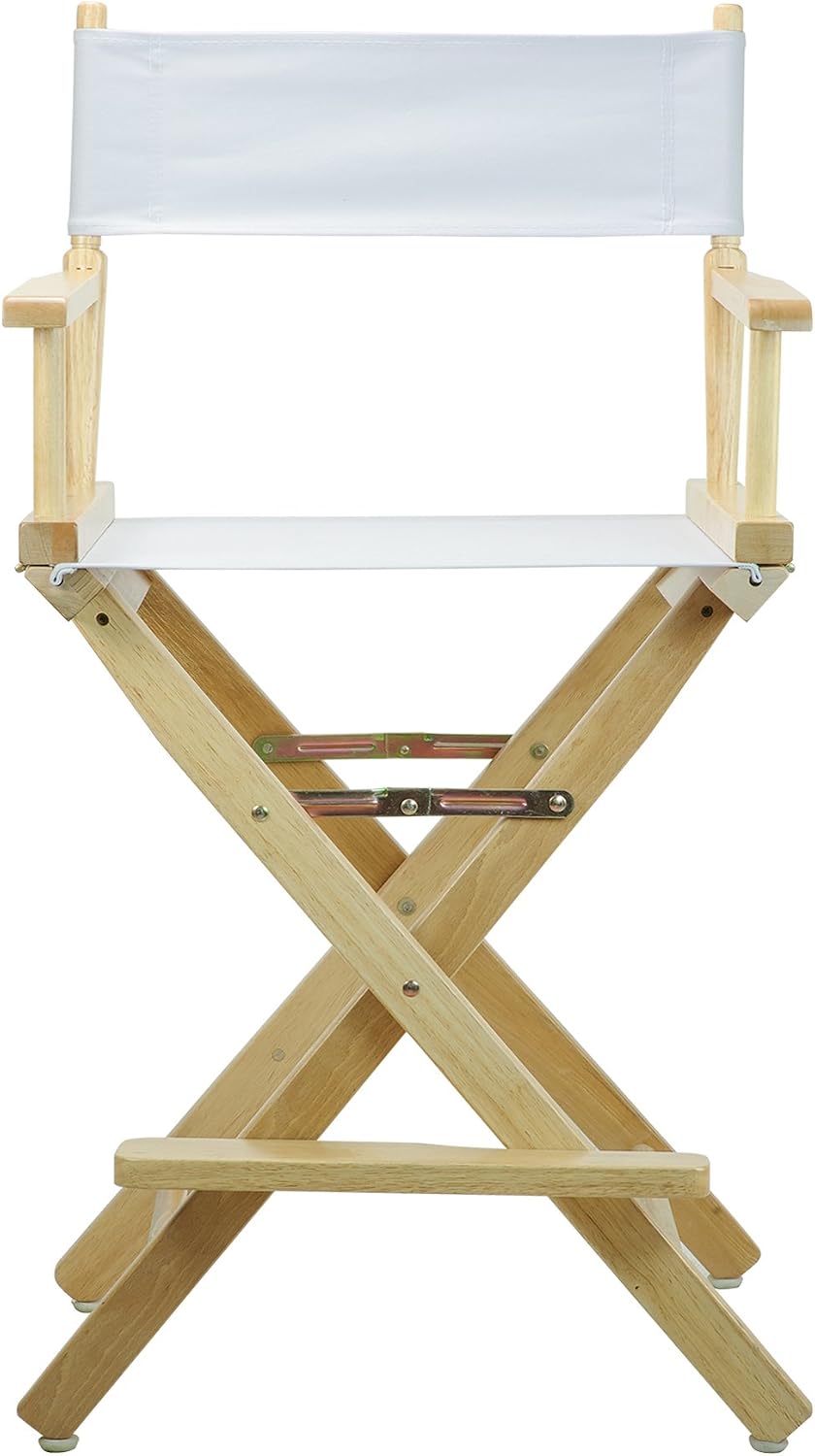 Casual Home 24" Director's Chair Natural Frame with White Canvas, Counter Height