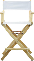 Casual Home 24" Director's Chair Natural Frame with White Canvas, Counter Height