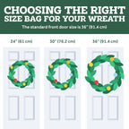 ZOBER Christmas Wreath Storage Container 30 Inch - Wreath Bag Fits 2 Wreaths Box - 600D Oxford Fabric - Interior Compartment for Storing Garlands, Wreaths Storage Bag W Strong Durable Handles - Red