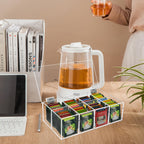 Tea Bag Organizer, Acrylic Tea Bag Holder, Clear Tea Packet Storage Box with Lid, Home Decor