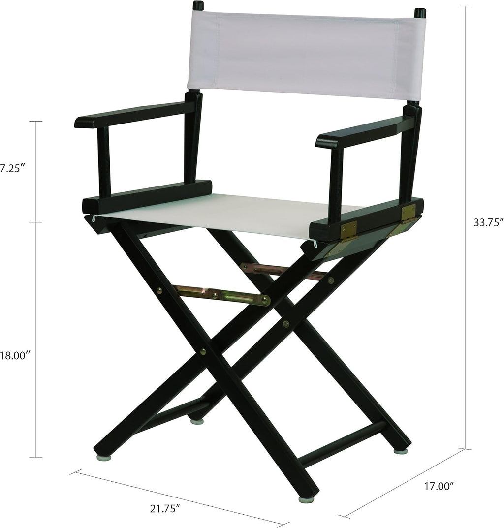 Casual Home 18" Director's Chair Black Frame with White Canvas