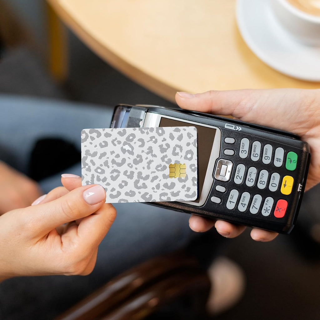 4 PCS Credit Card Skin Leopard Print Theme Credit Card Skin Sticker Cover Vinyl Stickers for Debit Credit Cards Cute Waterproof Skins Cover for Bank Transportation Metro Key Cards