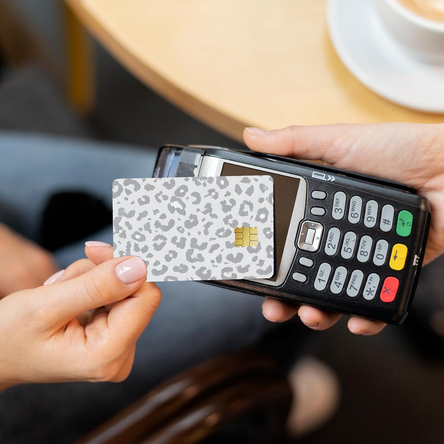 4 PCS Credit Card Skin Leopard Print Theme Credit Card Skin Sticker Cover Vinyl Stickers for Debit Credit Cards Cute Waterproof Skins Cover for Bank Transportation Metro Key Cards