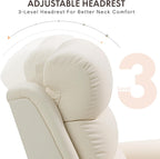 FLEXISPOT Souffle-Pro Swivel Rocker Recliner Chair with Nightlight, Power Nursery Glider Recliner with Massage & Heat, Adjustable Headrest, Oeko-TEX Fabric, Ideal for Nursery & Home Relaxation, Cream
