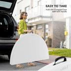 VINGLI White 48" Round Bi-Folding Commercial Table, 4 Feet Portable Plastic Dining Card Table for Kitchen or Outdoor Party Wedding Event, 1-Pack