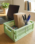Mini Foldable Plastic Baskets for Organizing and Storage for Home Kitchen Bedroom Bathroom Office Green DJA280-03