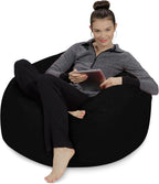 Sofa Sack Bean Bag Chair - Plush, Ultra Soft - Memory Foam Bean Bag Chair with Microsuede Cover - Stuffed Foam Filled Furniture and Accessories for Dorm Room 3 Feet - Midnight Black