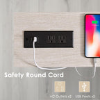 Console Table with Power Outlet and USB Port, 47" Long Behind Couch Table with Charging Station, Narrow Sofa Table for Entryway, Living Room, Foyer, Hallway, White Oak Grey
