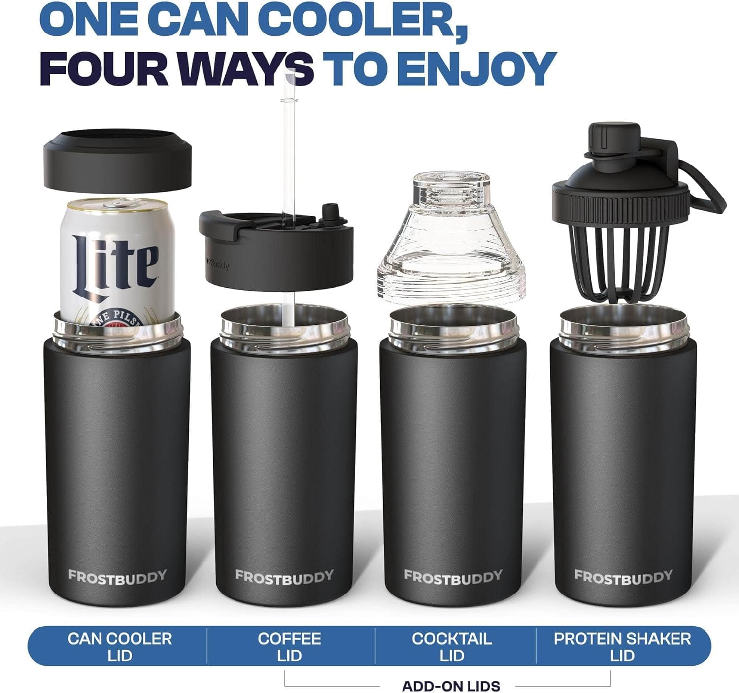 Frost Buddy Universal Can Cooler - Fits All - Stainless Steel Can Cooler for 12 oz & 16 oz Regular or Slim Cans & Bottles - Stainless Steel (Alabama Crimson Tide | 3D)
