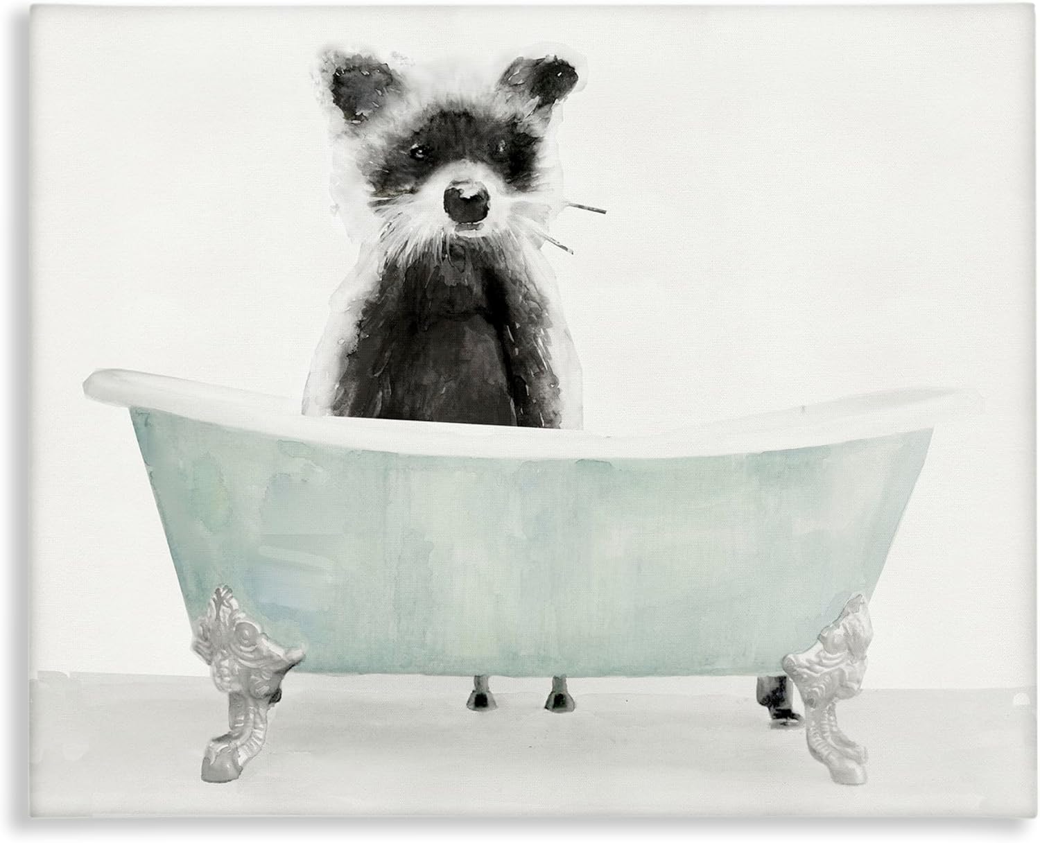 Stupell Industries 'Raccoon In A Tub', Canvas Art, 20 x 16 Inches, Easy to Hang and Sturdy, Made in USA, by Stellar Design Studio