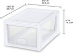 Sterilite 20518006 6 Quart/5.7 Liter Stacking Drawer, White Frame with Clear Drawer,(pack of 6)