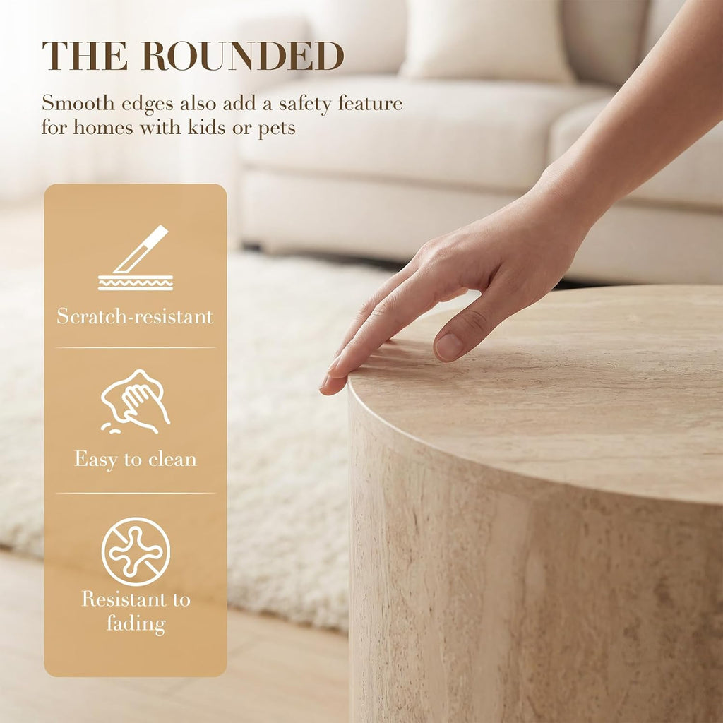 CIMOTA Modern Side Table with Storage, Small Wooden End Table Nightstand Bedside Table with Gold Knobs Bedroom Living Room, Light Wood Color