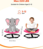 VEVOR Kids Swivel Chair, 220 lbs Capacity, Flower Shape Sensory Spinning Chair, Autistic Kids Sensory Toy Seat with Non-Slip Metal Base, Toddler Sit & Spin Seat for Coordination Balance Focus, Rose