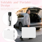 Fivenl 2 Pack 6 Feet Portable Folding Table White, Steel Legs Fold-in-Half with Carrying Handle Rectangular Plastic Foldable Table for Party, Wedding, Camping, Picnic, Dining, Indoor Outdoor Events