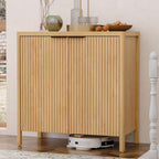 HOMMPA 31.5'' Sideboard Buffet Cabinet with Storage Fluted Sideboard Buffet with Adjustable Shelves Coffee Bar Console Table Cabinet for Hallway Entryway Living Room or Kitchen Natural