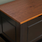 Linon Harris Black and Walnut Backless Kitchen Dining Nook with Hidden Storage Bench Space