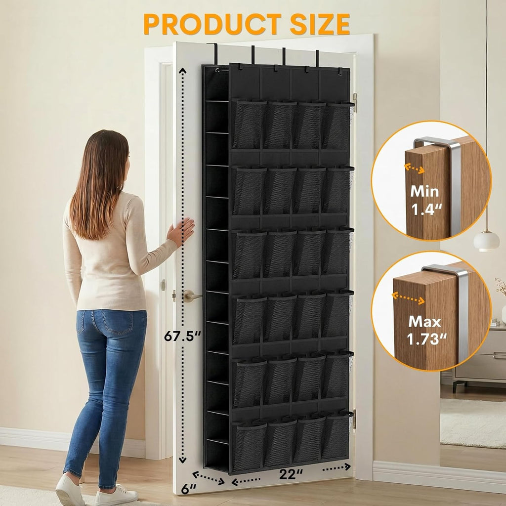 40-50 Pairs Over the Door Shoe Organizer, Large Double-Sided Pockets Hanging Shoe Rack, Space-Saving Closet Door Organizer Fits Boots,Sneakers or Larger Shoes,Shoe Storage for Bedroom, Closet,Entryway