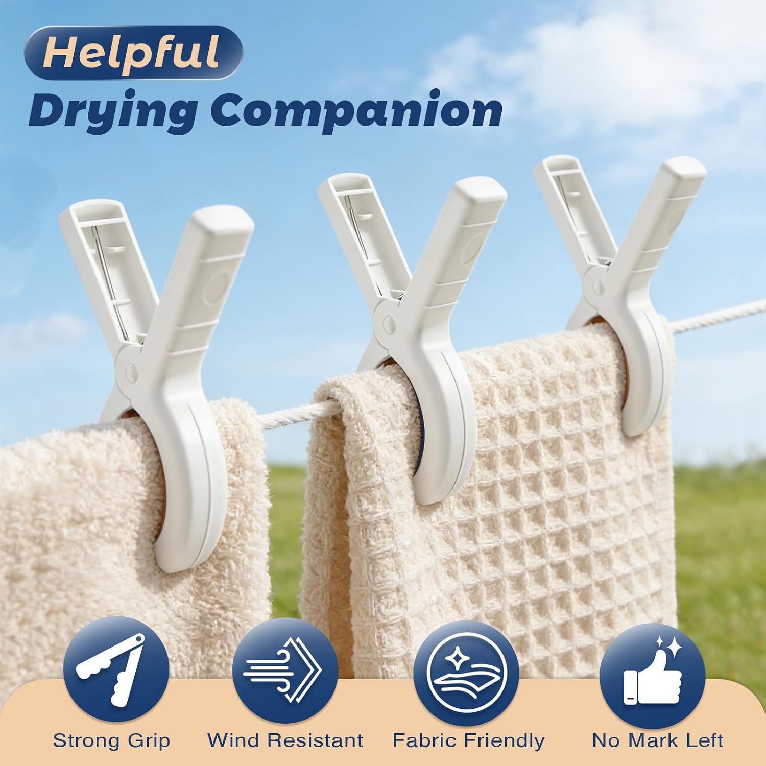 Beach Towel Clips for Beach Chairs, 8 Pack Heavy Duty Towel Clips for Pool Chair Cruise Boat Lounge Chair, Strong Grip Clothes Pins for Beach, Pool, Camping, Picnic, Laundry, Beach Accessories