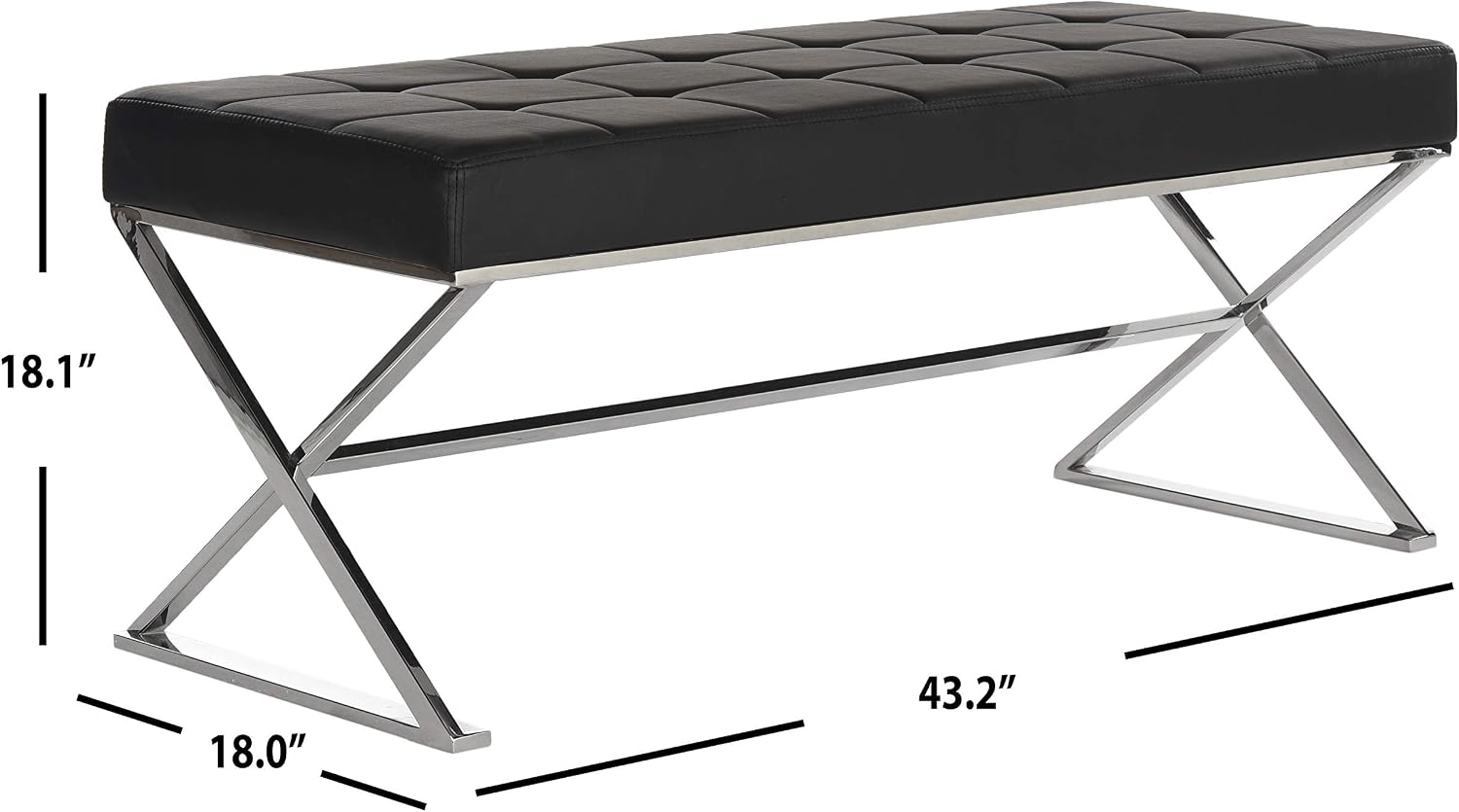 Safavieh Home Collection Micha Modern Glam Cream Bench