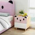 Children'sBedsideTableWood,ModernMinimalistNarrowNightstandForBedroom,BedsideCabinet2Drawer,SmallCartoonBearBedsideCabinetStorageCabinet40X35X51CM(Color:Pink) Needed