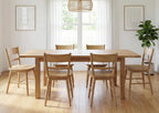 CIMOTA Oak Dining Chairs Set of 4, Farmhouse Wood Dining Chairs Ladder Back Kitchen Chairs, Windsor Dining Chairs for Kitchen and Dining Room, Oak