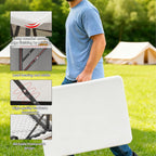 6 Feet Folding Table,Portable Plastic Foldable Table with Steel Legs&Carrying Handle for Party,Dining,Indoor/Outdoor Picnic, Camping,Weddings,Garden Dining(White-70" *28")