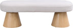Christopher Knight Home Manila 49" Oval Dining Bench, Boucle Ottoman Bench, Large Dining Chair, Comfort Kitchen Seating, Comfort Long Footstool for Living Room Dining Room, No Assembly Needed, Beige