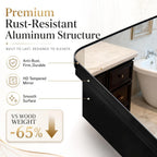 16x24 Medicine Cabinet with Mirror, Aluminum Bathroom Wall Organizer, Pre-Assembled, Center Partition for Tall Bottles, 6 Adjustable Shelves, Soft-Close, Recessed/Surface Mount, Matte Black