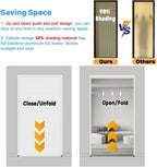 Trackless Invisible Honeycomb Folding Door, White, 24"-80" Wide, Pull Down, Space-Saving Design, Ideal for Home and Office, 20x80in (50.8x203.2cm)