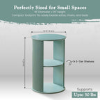 Kings Brand Furniture Round 3-Tier Accent Side Table with Storage Shelves, Wooden End Table Bedside Table for Living Room or Bedroom (Glacier)