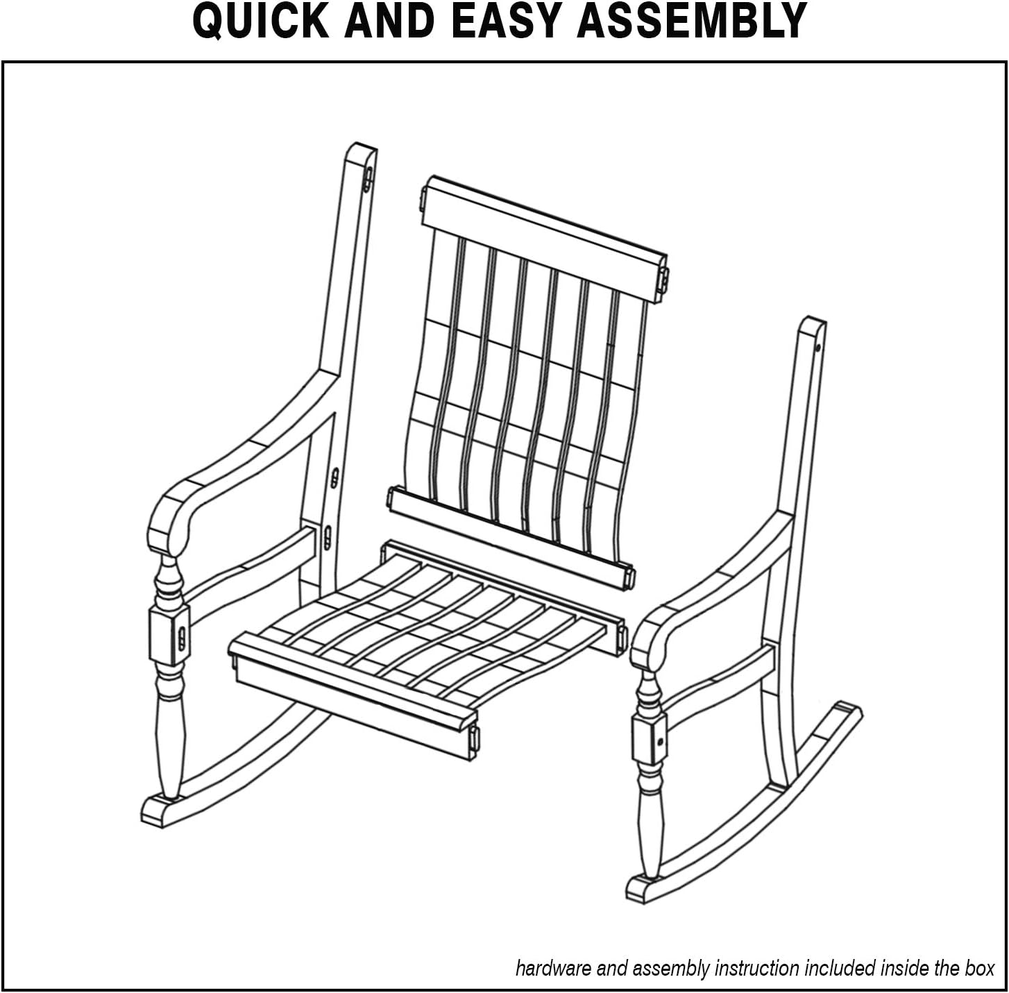 Cambridge Casual Solid Wood Thames Oversized Porch Rocking Chair