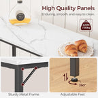 MAHANCRIS Narrow Bar Table, 63-Inch Pub Table for Dining Room, Counter Bar Tables with Sturdy Metal Frame, Connectable Bar Table, Multifunctional Console Table, Marble and Black BTHM1601
