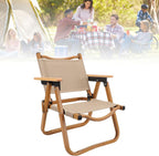 GOWENIC Kids Camping Chair, Portable Folding Camp Chair for Children, Aluminum Alloy Wood Grain Canvas Toddler Chair, Ideal for Beach Outdoor Backyard