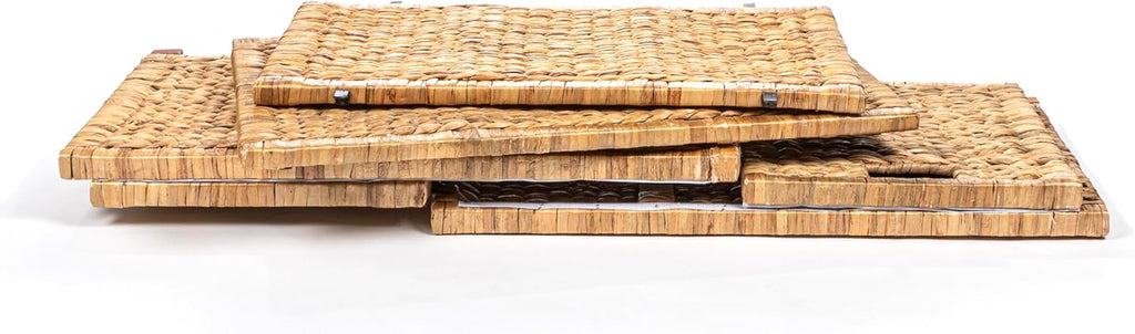 happimess HPM9005A Anada Wicker Weave 30" Storage Trunk, Wooden Frame/Water Hyacinth, Farmhouse, Transitional, Coastal, Rustic for Office, Dorm Room, Living-Room, Bedroom, Dining-Room, Natural