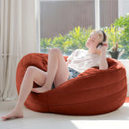 ZonLi Large Bean Bag Chair for Adults, 6FT Giant Bean Bag with Removable Machine Washable Cover & Memory Foam Filler, Big Comfy Couch for Bedroom, Dorm, Living Room (Rust Red)
