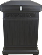 RTS Home Accents ParcelWirx Premium Vertical Storage Cabinet/Lockable Package Delivery Box with Hinged Lid, Graphite