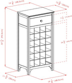 Winsome Ancona Modular 24 Bottle Wine Cabinet with Drawer 19.09W x 12.6D x 37.52H-Inches, Dark Espresso