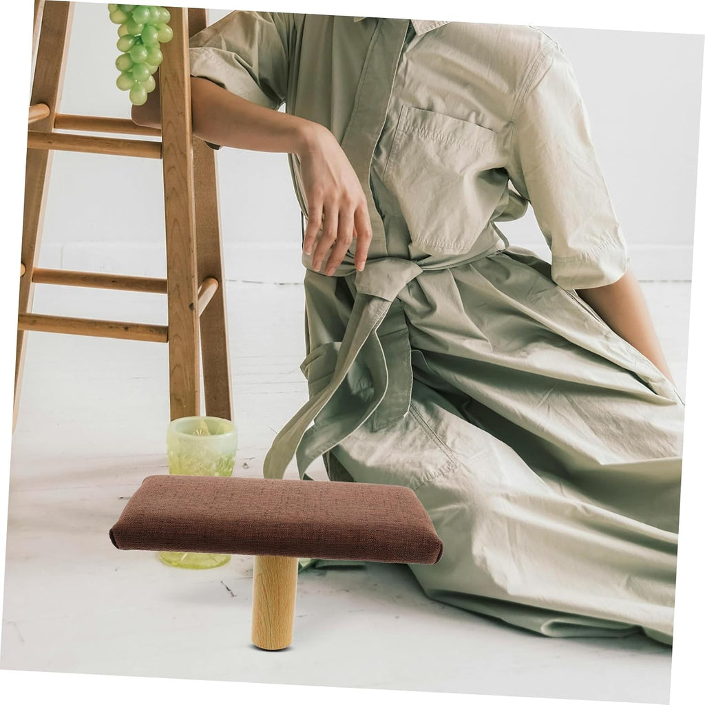 IMIKEYA Ergonomic Bench with Stable Support and Cotton Cloth Cushion, Wooden Posture Bench for Home and Office Use, Comfortable and Prayer Stool with Unique Aesthetic Design