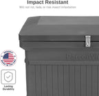 RTS Home Accents ParcelWirx Premium Horizontal Storage Cabinet/Lockable Package Delivery Box with Hinged Lid, Graphite