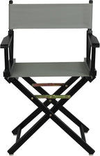 Casual Home 18" Director's Chair Black Frame with Grey Canvas