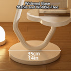 Flower-Shaped Side Table, 2 Layers End Table for Sofa, Nightstand, mesa Auxiliar, Metal Frame, for Home Living Room Kitchen Garden Bedroom Office(White)