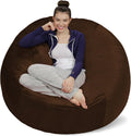 Sofa Sack Bean Bag Chair - Plush, Ultra Soft - Memory Foam Bean Bag Chair with Microsuede Cover - Stuffed Foam Filled Furniture and Accessories for Dorm Room 5 Feet - Chocolate