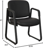 Lorell Leather Guest Chair, Black