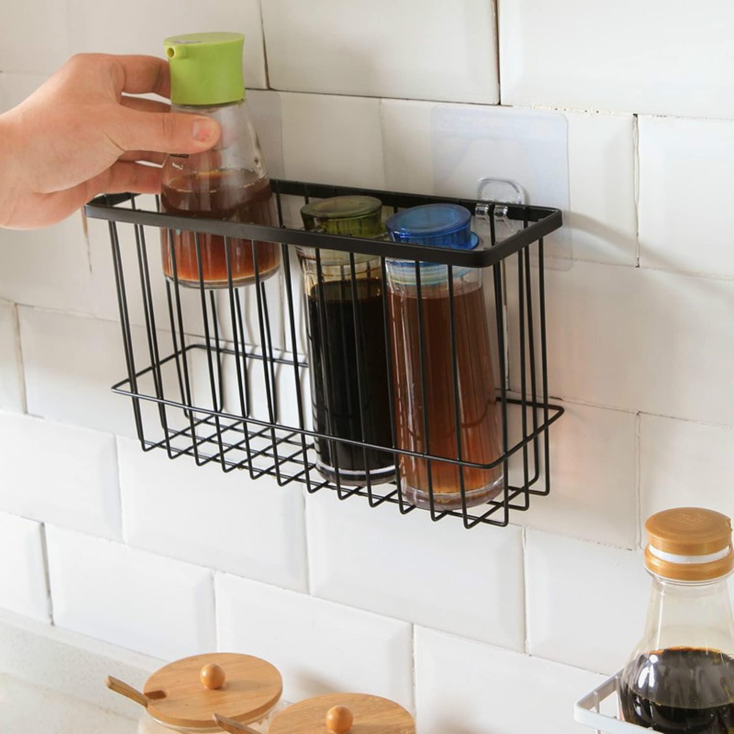 Over the Cabinet Door Organizer 2 Pack, Self Adhesive cabinet door organizer Pantry Door Organizer, Inside Cabinet Storage, Cutting Board Organizer Wall Mounted, Home Organization