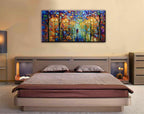 Tyed Art- Contemporary Art Landscape Oil Painting On Canvas Abstract Textured Tree Painting hand-painted acrylic frame wall art modern canvas painting 24x48inch
