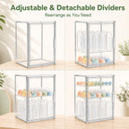 Baby Bottle Storage Organizer for Countertop, Large Clear Bottle Organizer, Baby Bottle Storage Organizer for Bottles, Nipples, Pump Parts, Cabinet, Kitchen Pantry