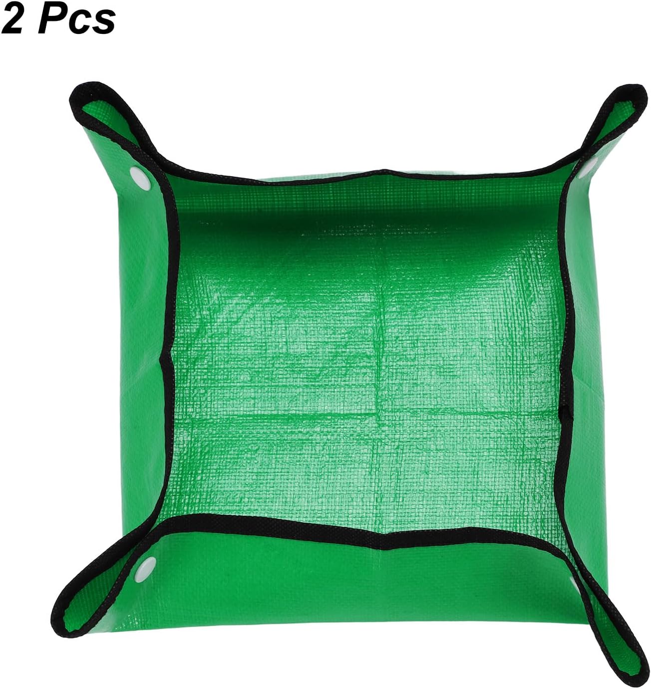 HARFINGTON 2pcs Repotting Mat 13" x 13" PE Cloth Waterproof Plant Repotting Mat Foldable Portable Gardening Potting Tray with Plastic Buckle for Indoor Plant Change Soil Watering, Green
